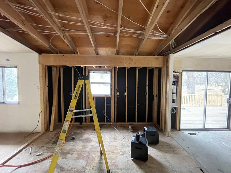Big Sky: during, kitchen wall opened up, new header