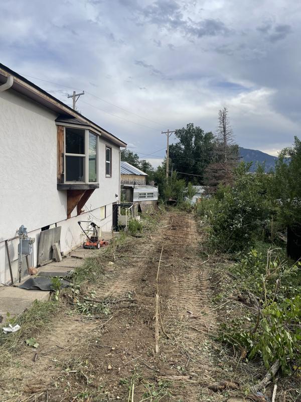Platte: before, side yard, day one